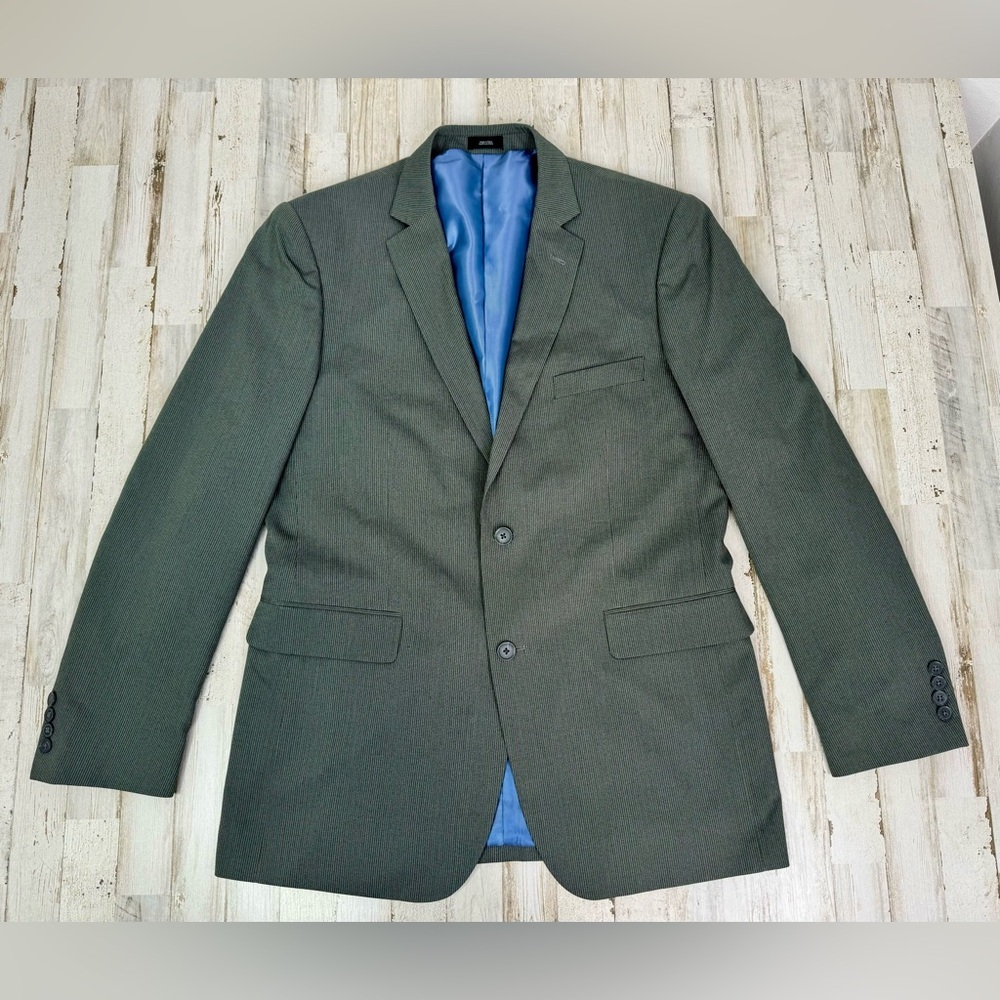 JF J Ferrar Suit Jacket Mens 42L Gray Modern Fit Blazer Two Button